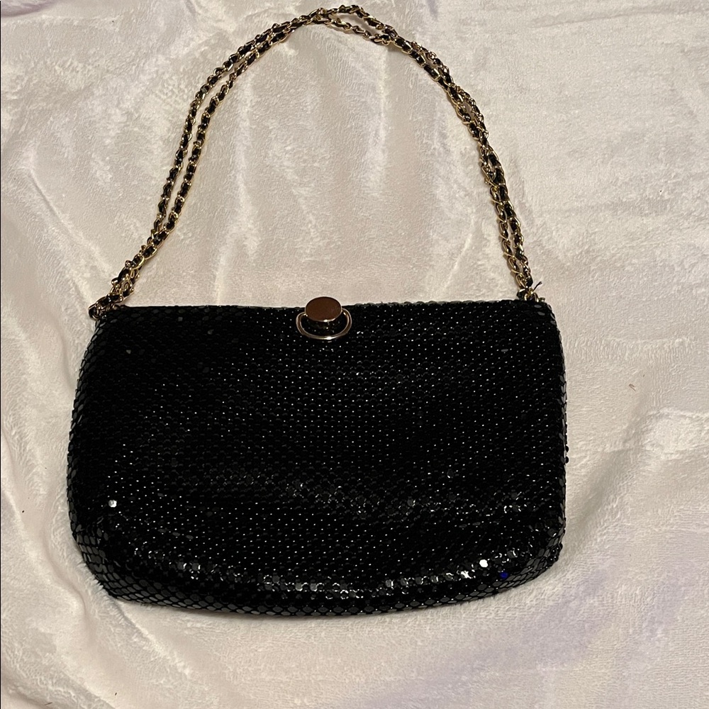 Elegant vintage Black mesh Evening Bag
